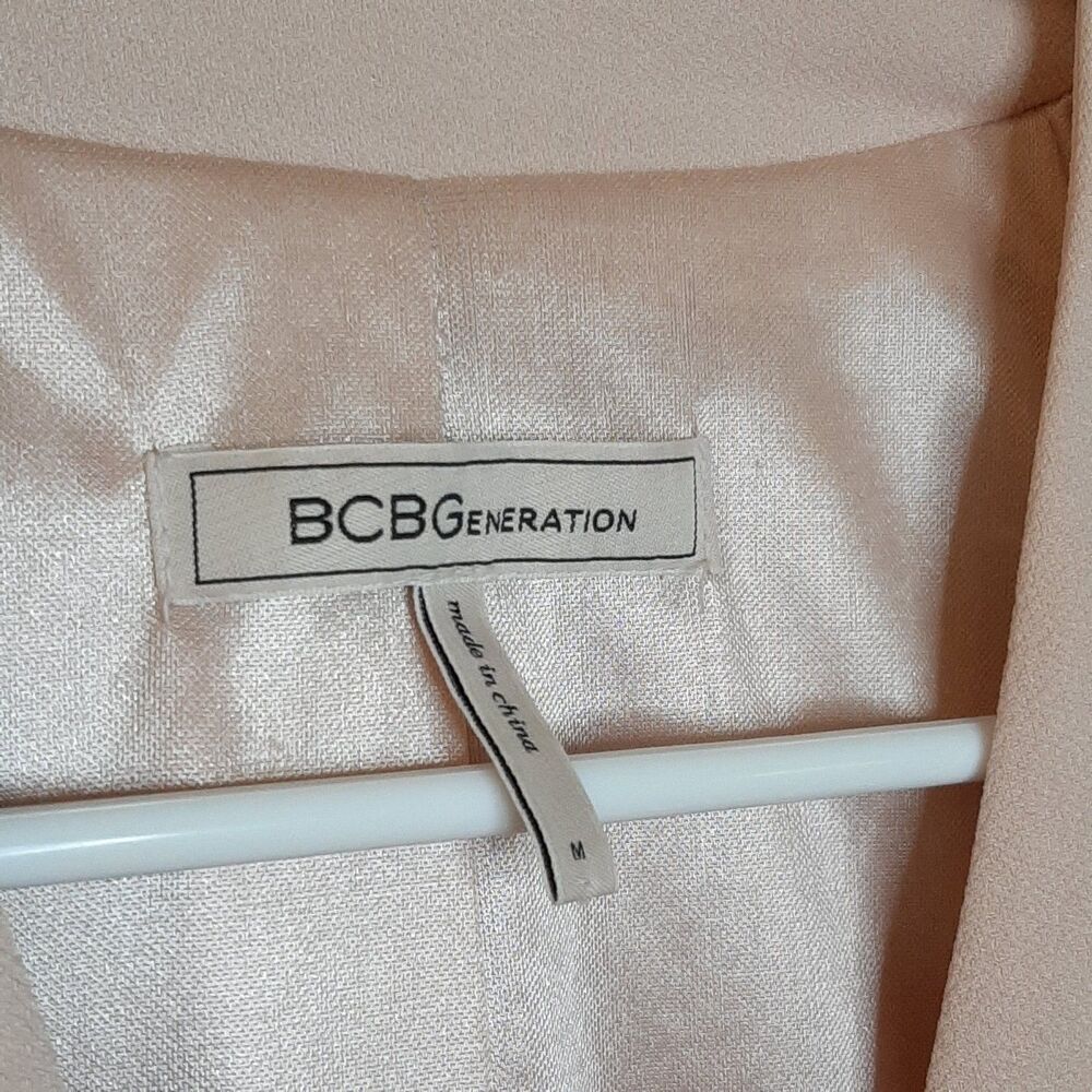 BCBGeneration Blazer Light Pink Women Size M Open Front Long Sleeve Career - Picture 4 of 11